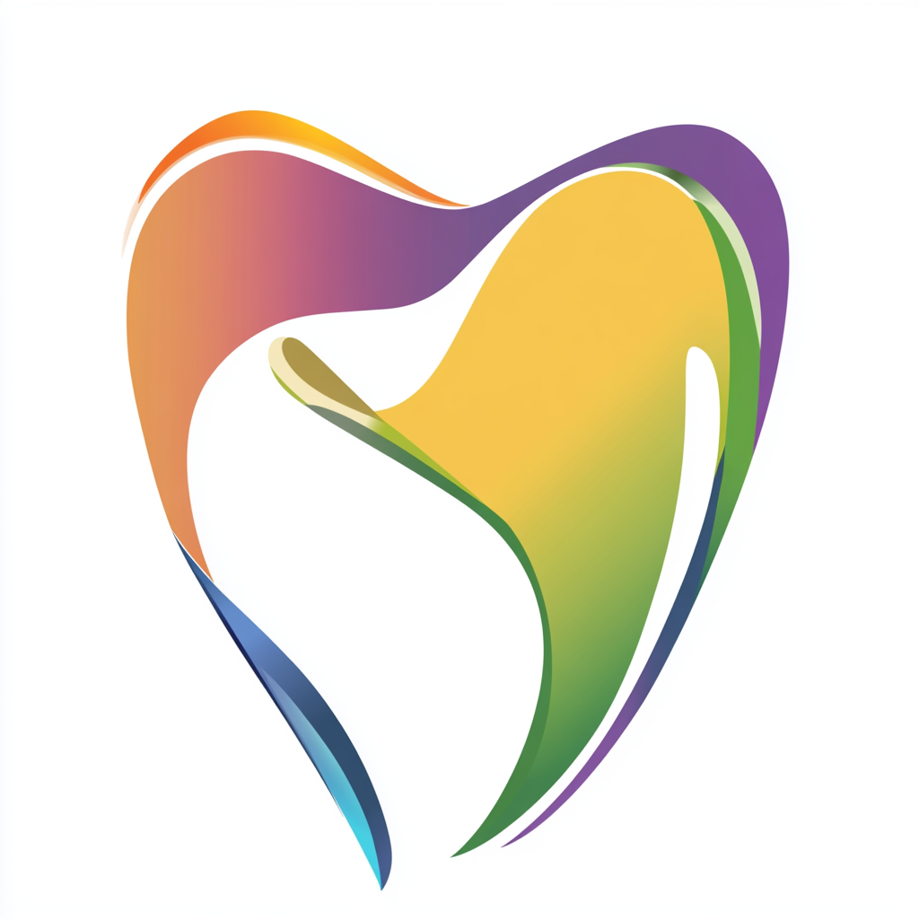 Farbiger Zahn in Herzform